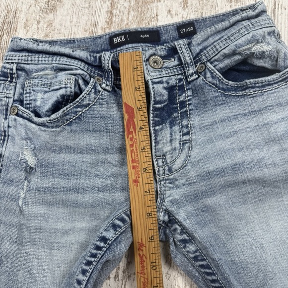 BKE Buckle Aiden‎ Bootcut Jeans Men's 27x30 Blue Stretch Denim Distressed - Picture 7 of 8